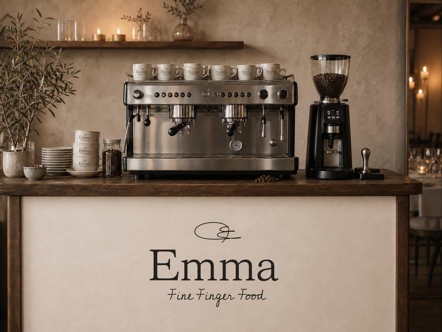 עמדת בריסטה ממותגת של Emma